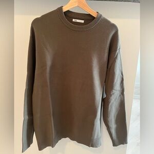 Zara Men's Khaki Crewneck Sweater